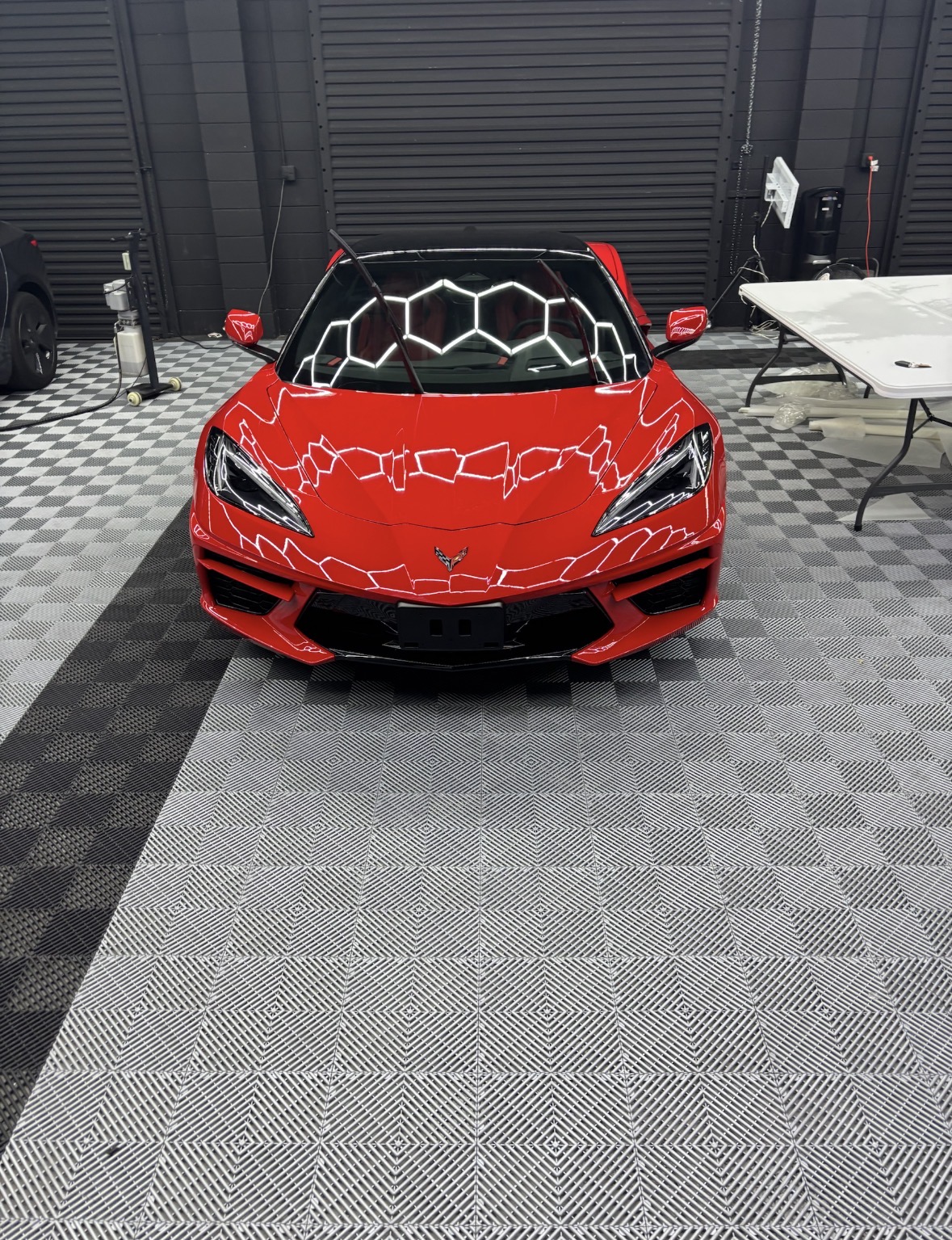 Red Corvette after paint correction